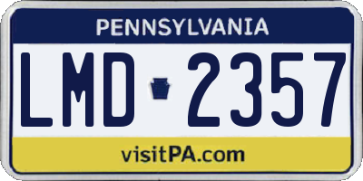 PA license plate LMD2357