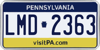 PA license plate LMD2363