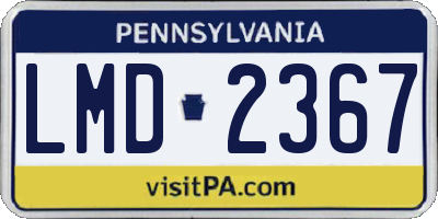 PA license plate LMD2367