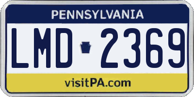 PA license plate LMD2369