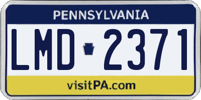 PA license plate LMD2371