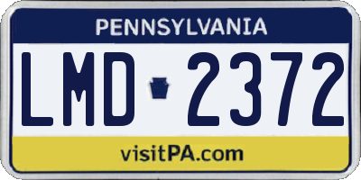 PA license plate LMD2372