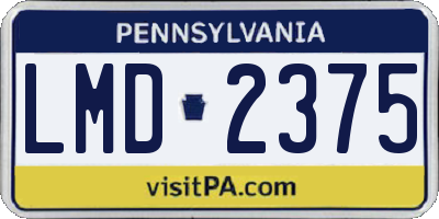 PA license plate LMD2375