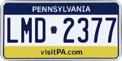 PA license plate LMD2377