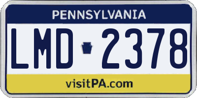 PA license plate LMD2378