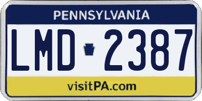 PA license plate LMD2387