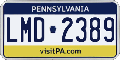 PA license plate LMD2389