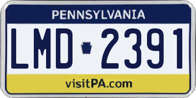 PA license plate LMD2391