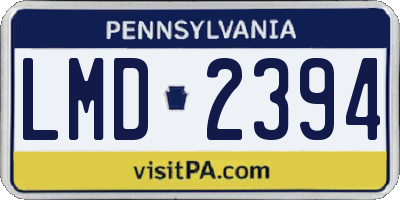 PA license plate LMD2394