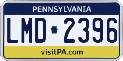 PA license plate LMD2396