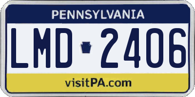 PA license plate LMD2406