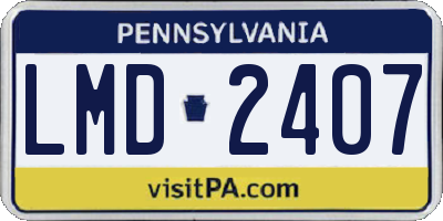 PA license plate LMD2407