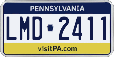 PA license plate LMD2411