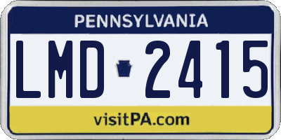 PA license plate LMD2415