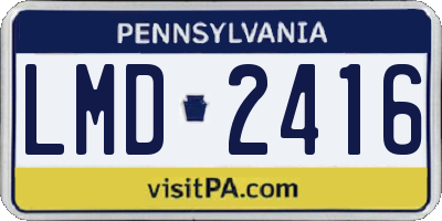PA license plate LMD2416