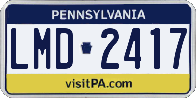 PA license plate LMD2417