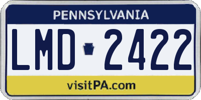 PA license plate LMD2422