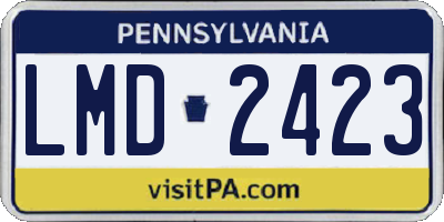 PA license plate LMD2423