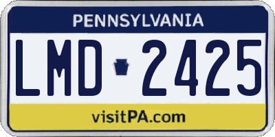 PA license plate LMD2425