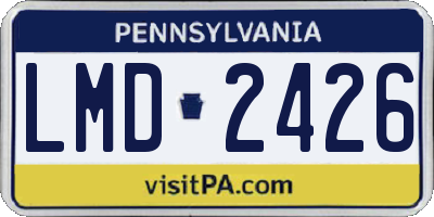 PA license plate LMD2426