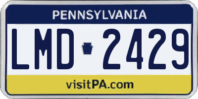 PA license plate LMD2429