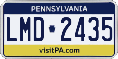 PA license plate LMD2435