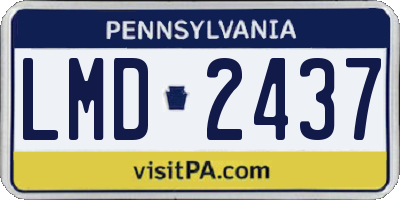 PA license plate LMD2437