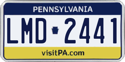 PA license plate LMD2441