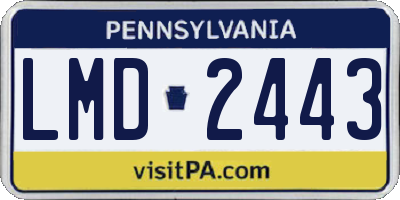 PA license plate LMD2443
