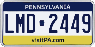 PA license plate LMD2449