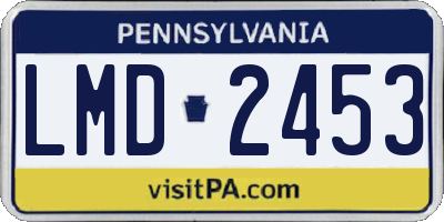 PA license plate LMD2453