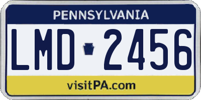 PA license plate LMD2456