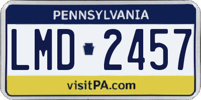 PA license plate LMD2457