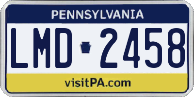 PA license plate LMD2458