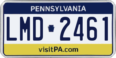 PA license plate LMD2461