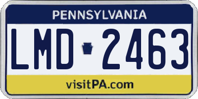 PA license plate LMD2463