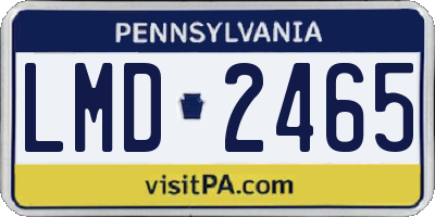 PA license plate LMD2465