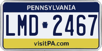 PA license plate LMD2467