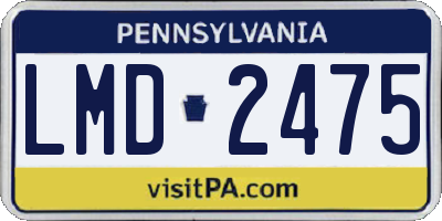 PA license plate LMD2475