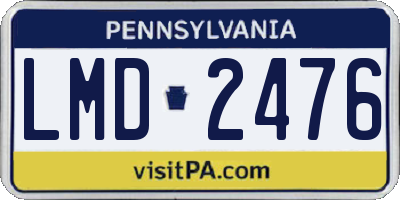 PA license plate LMD2476