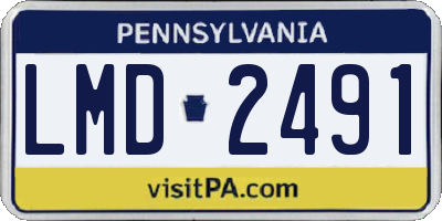 PA license plate LMD2491