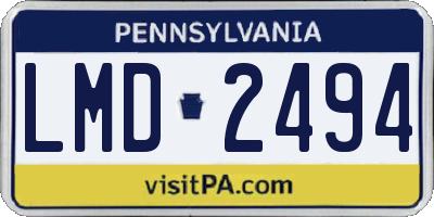PA license plate LMD2494