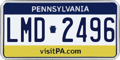 PA license plate LMD2496