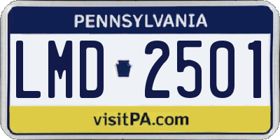 PA license plate LMD2501
