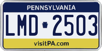 PA license plate LMD2503
