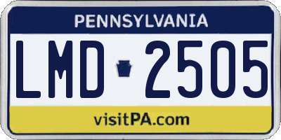 PA license plate LMD2505