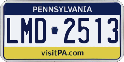 PA license plate LMD2513