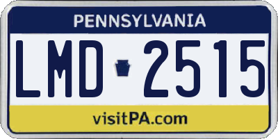 PA license plate LMD2515