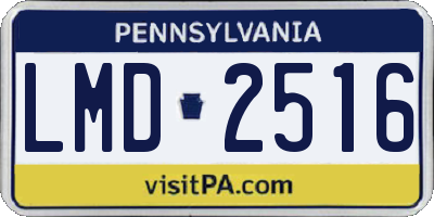 PA license plate LMD2516