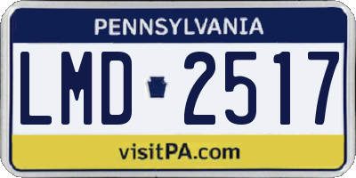 PA license plate LMD2517